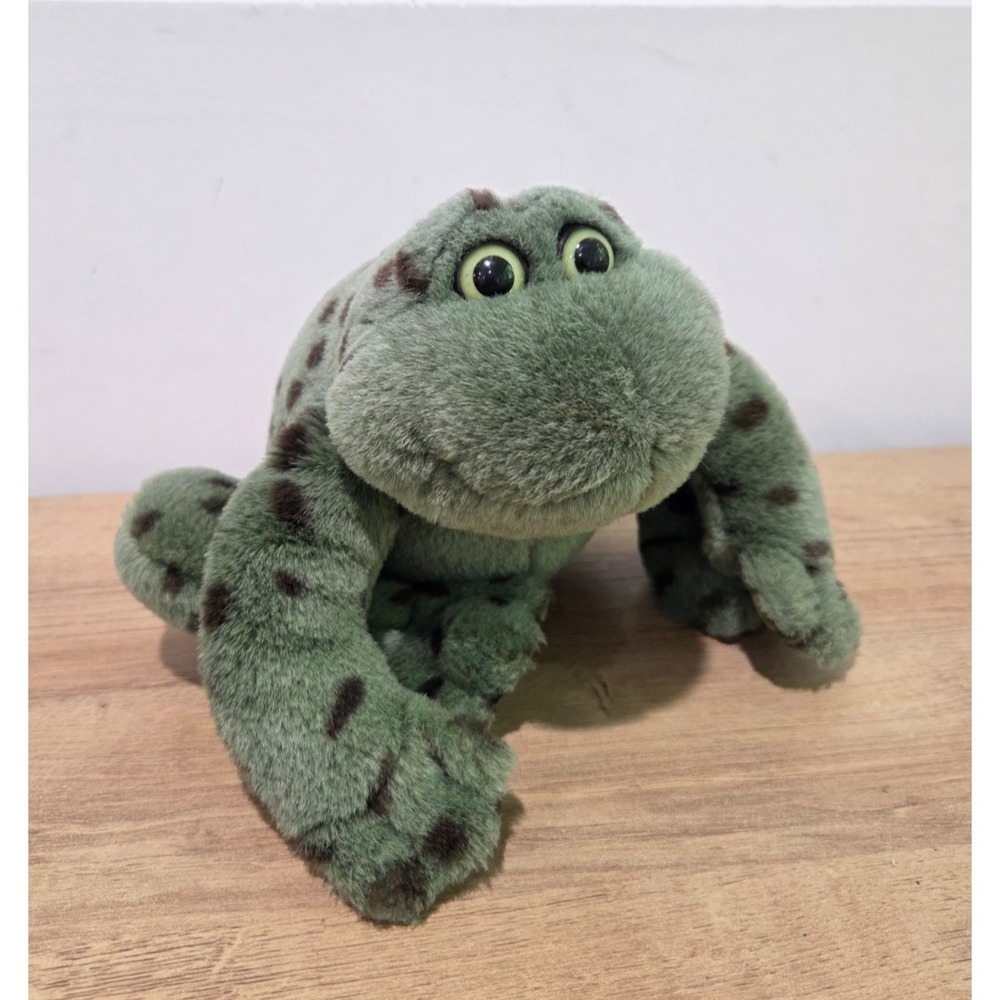 Vintage 1980 Gund Jeremiah Sitting Bull Frog Plush Stuffed Toy Croaking 9''